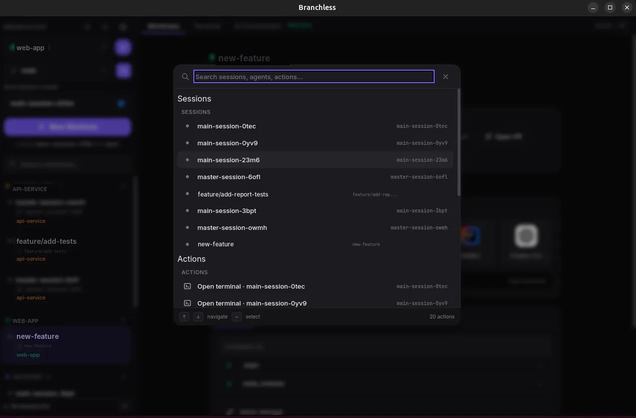 Command palette